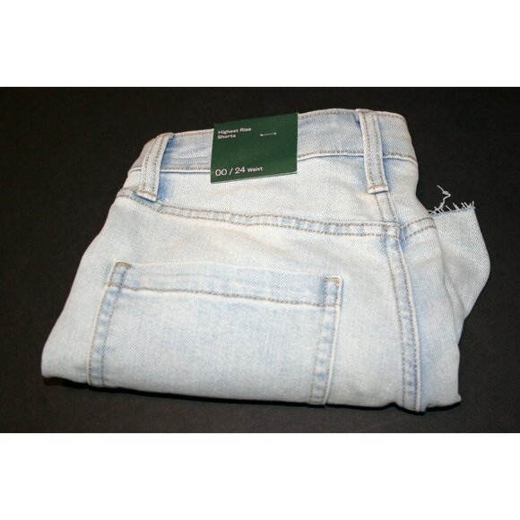 Wild Fable shorts womens 00 highest rise cut off denim jean blue new - Picture 7 of 8